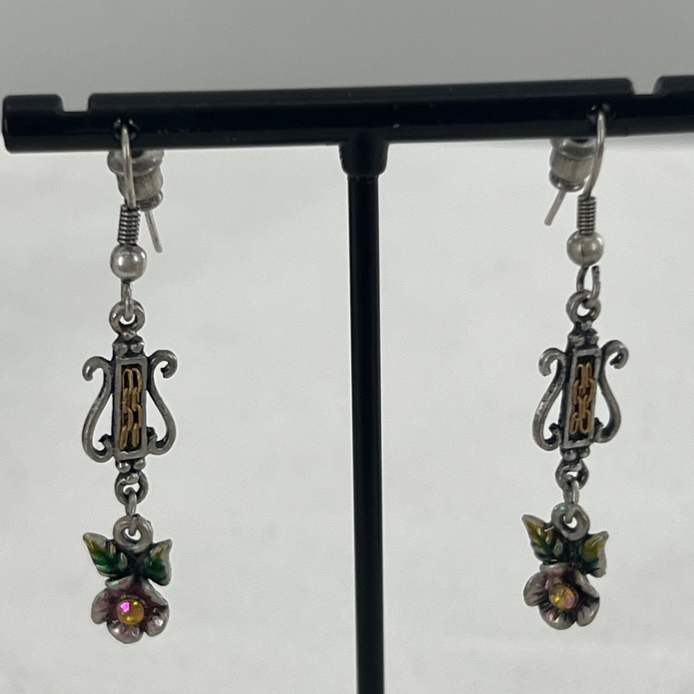 Cherub Pendant necklace and matching earrings Vintage Unsigned - Picture 7 of 10